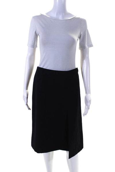 Marc Jacobs Women's Zip Closure Slit Hem A-Line Midi Skirt Black Size 4