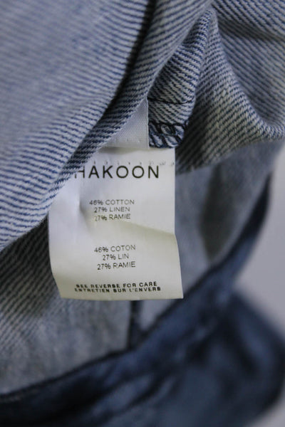 Thakoon Women's Round Neck Sleeveless Cinch Waist Flare Mini Dress Blue Size S