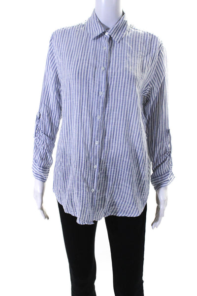 Sundry Women's Collared Long Sleeves Cotton Button Down Stripe Shirt Size 1