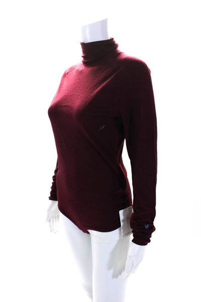 Victoria Beckham Womens Long Sleeves Bodysuit Sweater Wine Red Wool Size Small