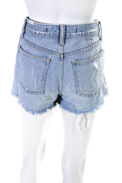 Lovers + Friends Womens Cotton Denim Distressed Cut Off Jean Shorts Blue Size 25