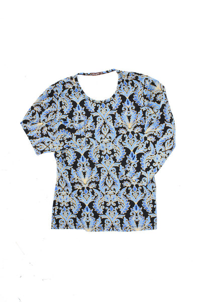 J. Mclaughlin Womens Long Sleeve Damask Print Blouse Blue Size XS Lot 2