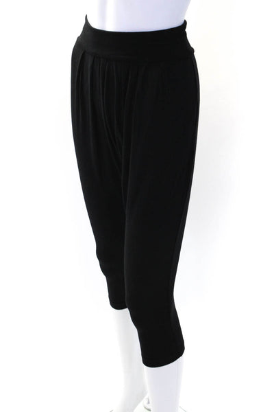 Junior Gaultier Womens Elastic Waist Tapered Leg Pants Black Size Small