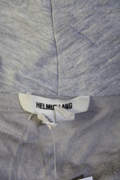 Helmut Lang Womens Long Sleeve Front Zip Mock Neck Light Jacket Gray Size Petite