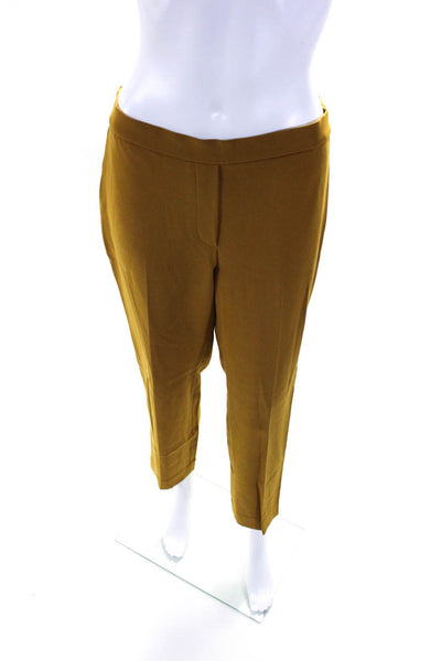 Theory Womens Caramel High Waisted Pull On Straight Leg Dress Pants Size 6