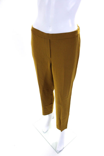 Theory Womens Caramel High Waisted Pull On Straight Leg Dress Pants Size 6