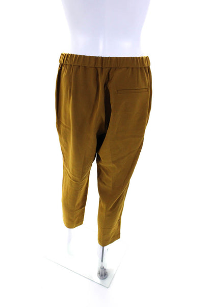 Theory Womens Caramel High Waisted Pull On Straight Leg Dress Pants Size 6