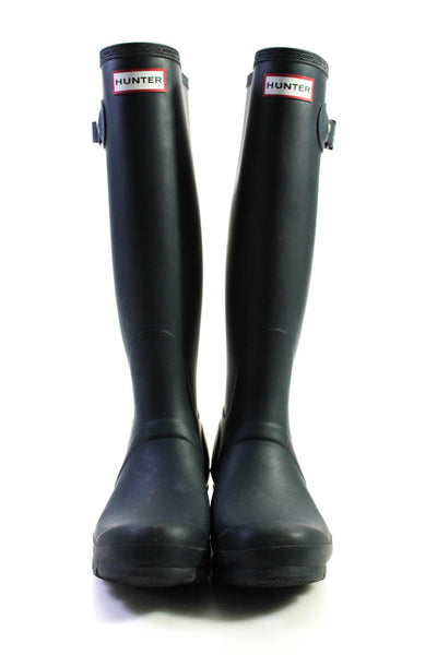 Hunter Women's Round Toe Knee High Pull-On Rubber Rain Boot Navy Blue Size 6