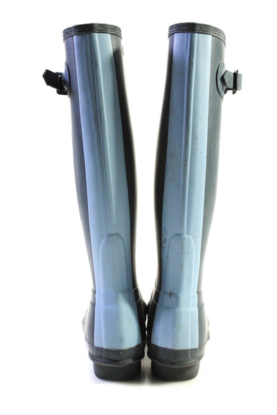 Hunter Women's Round Toe Knee High Pull-On Rubber Rain Boot Navy Blue Size 6