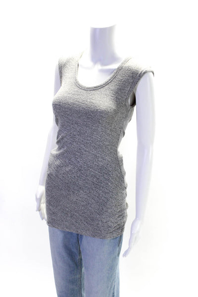 T Alexander Wang Womens Heather Gray Scoop Neck Sleeveless Tunic Top Size XS