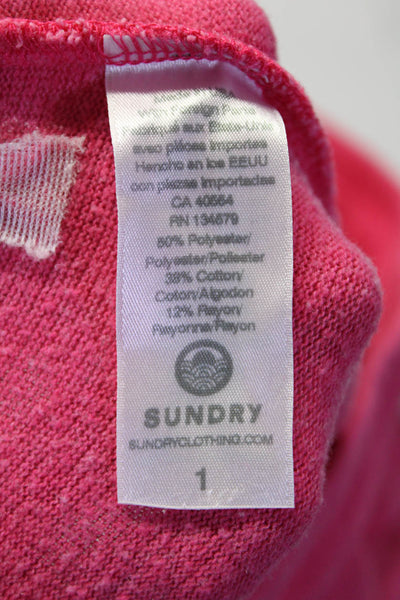 Sundry Leallo Womens Sweatpants Pink White Cotton Size 1 Small Lot 2