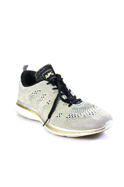 APL Womens Techloom Pro Lace Up Sneakers Gold Silver Metallic Size 9