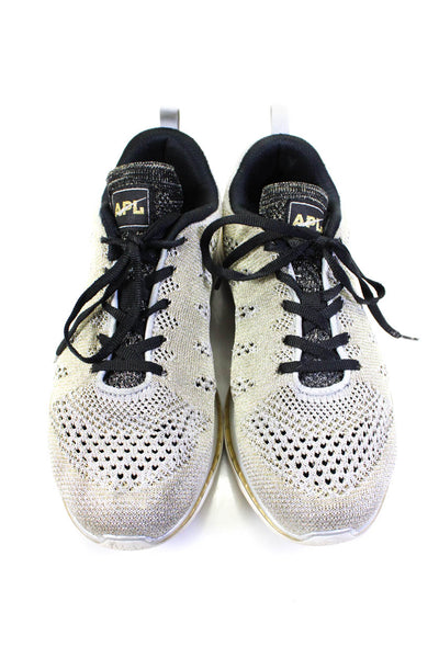 APL Womens Techloom Pro Lace Up Sneakers Gold Silver Metallic Size 9