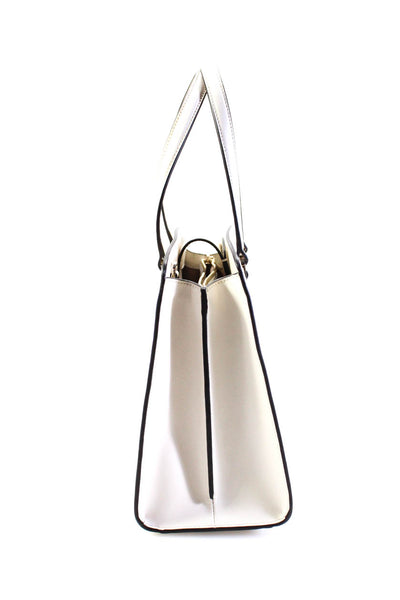 Kate Spade New York Womens White Leather Medium Satchel Bag Handbag