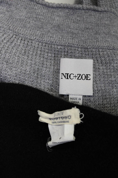 Nic + Zoe J Crew Womens V Neck Sweaters Gray Black Size XS Small Lot 2