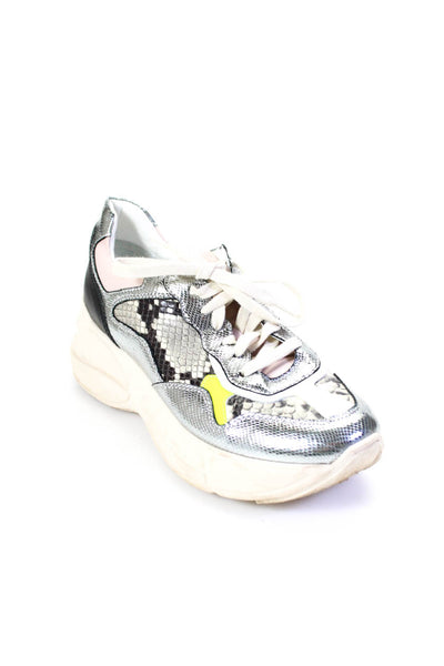 Steve Madden Womens Multicolor Snakeskin Print Platform Sneakers Shoes Size 7