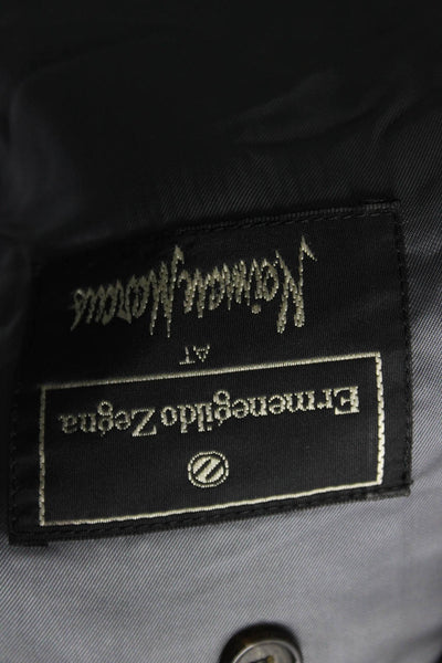 Ermenegildo Zegna Mens Charcoal Silk Cashmere Blend Long Sleeve Blazer Size 54R