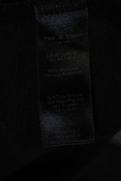 Rag & Bone Jean Womens Textured Long Sleeve Split Hem Shirt Top Black Size XS