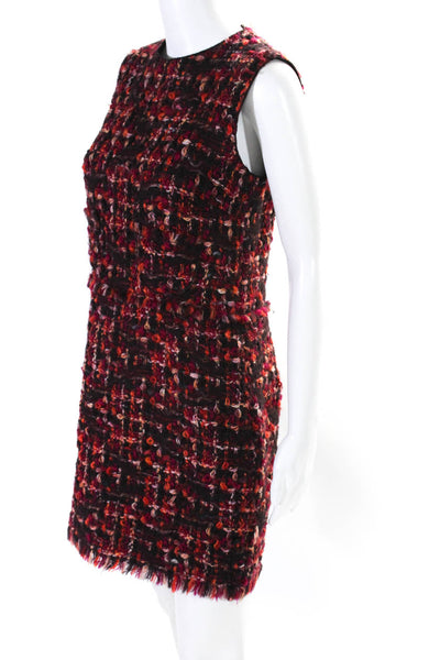 Dolce and Gabbana Womens Tweed Sleeveless Dress Multi Colored Size EUR 46