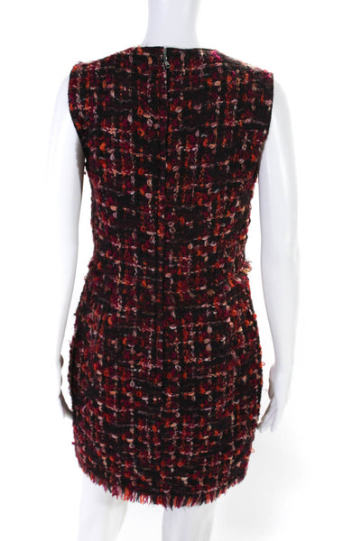 Dolce and Gabbana Womens Tweed Sleeveless Dress Multi Colored Size EUR 46
