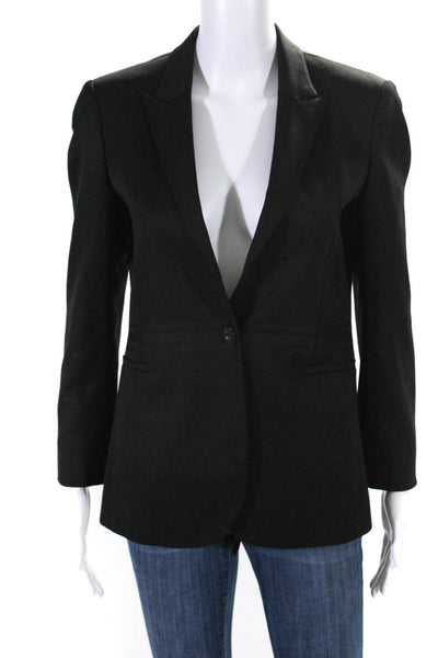 Gucci Womens Single Button Narrow Lapel Blazer Jacket Black Wool Size EUR 42