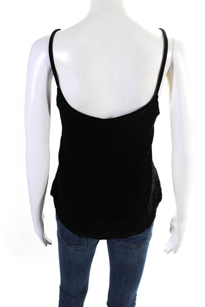 Reformation Womens Silk Velvet Spaghetti Strap V-Neck Camisole Top Black Size S