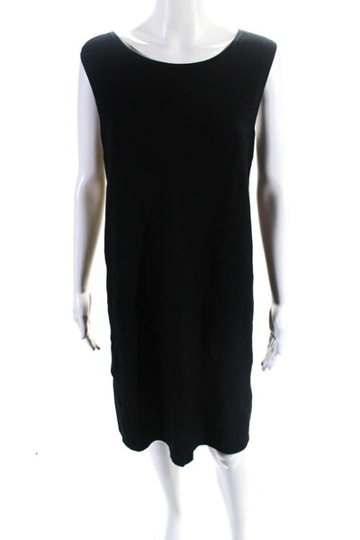 Lafayette 148 New York Womens Scoop Neck Sleeveless Shift Dress Black Size XXL