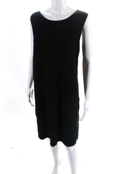 Lafayette 148 New York Womens Scoop Neck Sleeveless Shift Dress Black Size XXL