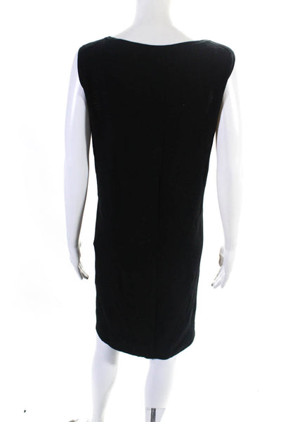 Lafayette 148 New York Womens Scoop Neck Sleeveless Shift Dress Black Size XXL