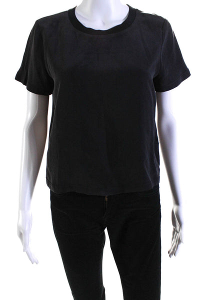 Alice + Olivia by Stacey Bendet Womens Silk Short Sleeve Blouse Black Size S