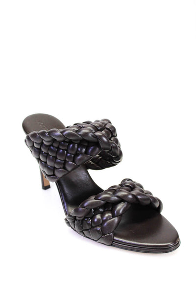 Bottega Veneta Womens Woven Textured Strappy Stiletto Heels Black Size EUR40