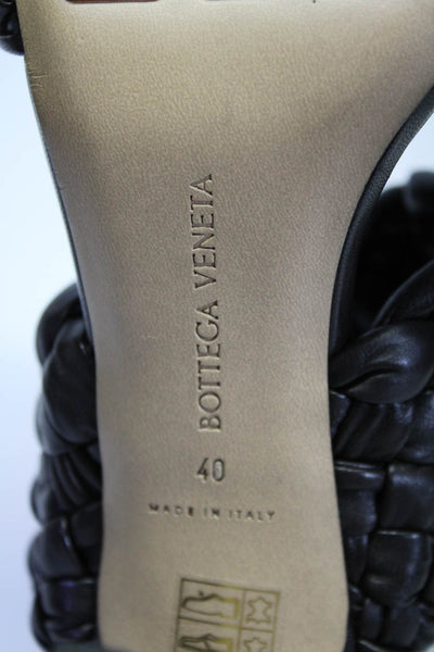 Bottega Veneta Womens Woven Textured Strappy Stiletto Heels Black Size EUR40