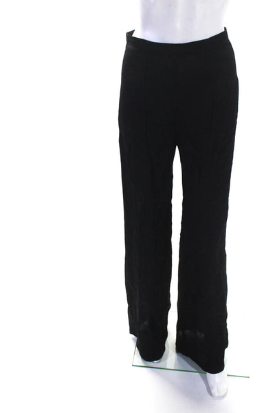 Reformation Womens Flat Front Zip Up High-Rise Wide Leg Pants Black Size 4