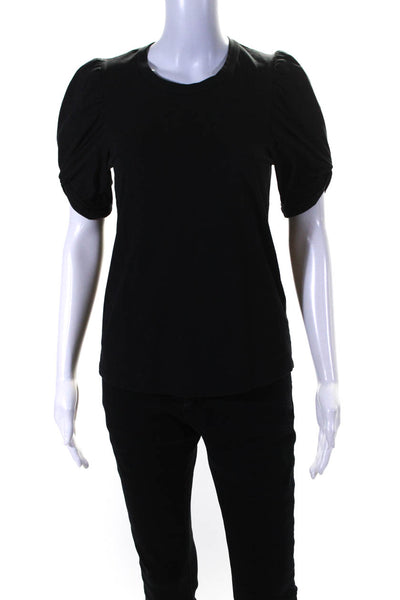 A.L.C. Womens Cotton Round Neck Short Sleeve Pullover T-Shirt Top Black Size XS