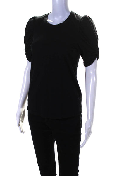 A.L.C. Womens Cotton Round Neck Short Sleeve Pullover T-Shirt Top Black Size XS