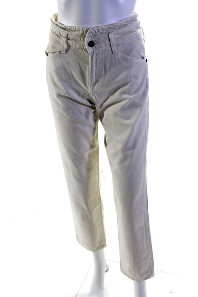 Veronica Beard Womens Cotton Blake High Rise Straight Leg Pants Beige Size EUR24