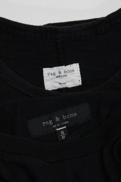Rag & Bone Womens Cotton Short Sleeve Crewneck T-Shirts Tops Black Size M Lot 2
