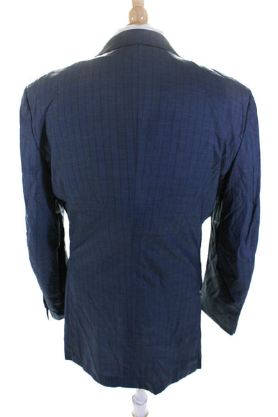Ermenegildo Zegna Mens Mila Stripe Unlined Blazer Jacket Blue Brown Size IT 54