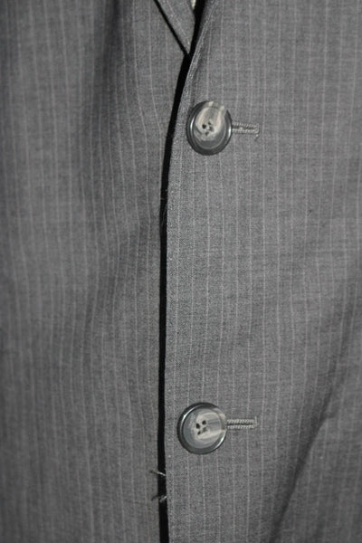 Brooks Brothers Mens 1818 Milano Fit Pinstripe Blazer Jacket Gray Size 44
