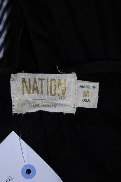 Nation LTD Womens Black Raw Hem Scoop Neck Sleeveless Shift Dress Size M