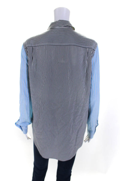 Equipment Femme Womens Two Tone Striped Long Sleeve Button Down Shirt Size S