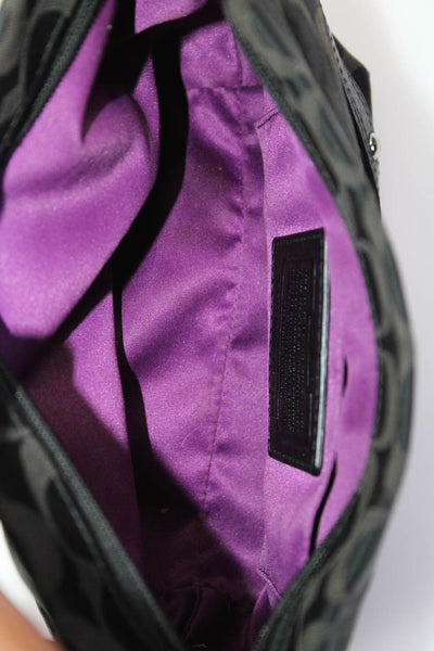 Coach Womens Monogram Print Carly Mini Shoulder Handbag Black