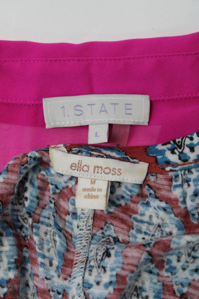 Ella Moss 1 State Womens Blouses Multi Colored Pink Size Medium Large Lot 2