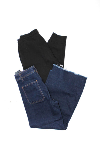Zara Womens Cotton Drawstring Waist Tapered Sweatpants Black Size L 6 Lot 2