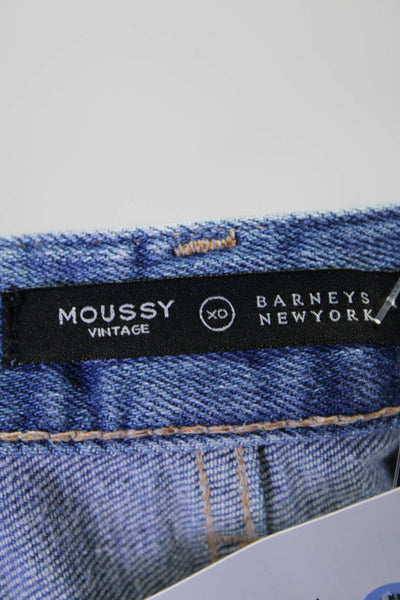 Moussy Womens Cotton Distressed Five Pocket Mid-Rise Skinny Jeans Blue Sz 25