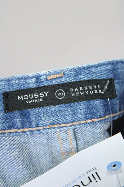 Moussy Womens Cotton Distressed Five Pocket Mid-Rise Skinny Jeans Blue Sz 25