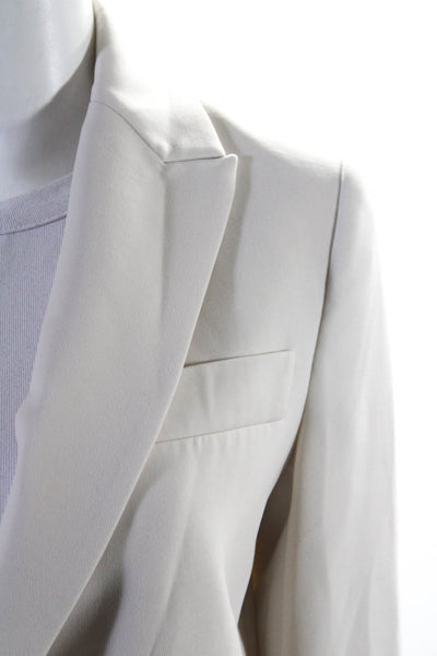 Vince Womens Single Button Pointed Lapel Crepe Blazer Jacket White Size 0