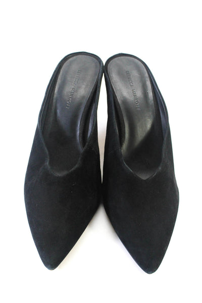 Rebecca Minkoff Womens Slip On Stiletto Heel Leather Black Size 10.5