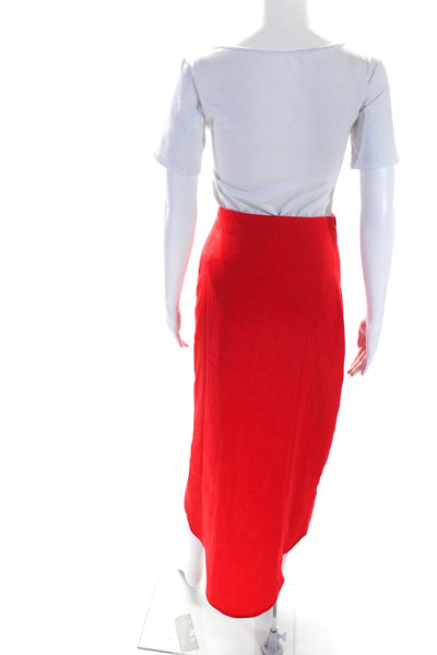 Superdown Womens Gathered High Low Slit Skirt Red Size XS