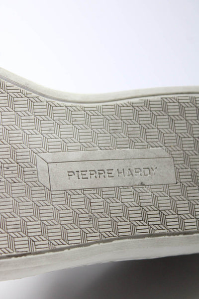 Pierre Hardy Womens Leather Slip On Geometric Print Shoes White Black Size 6